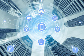 智能城市无线通信网络, 具有图形显示物联网和信息通信技术 (Ict) 在背景下对现代城市建筑的概念