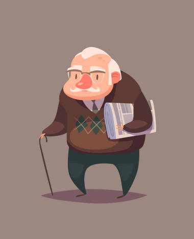 老人人。矢量字符