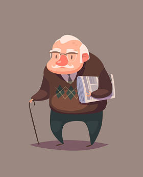 老人人。矢量字符