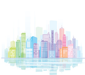 多彩的城市全景.图片