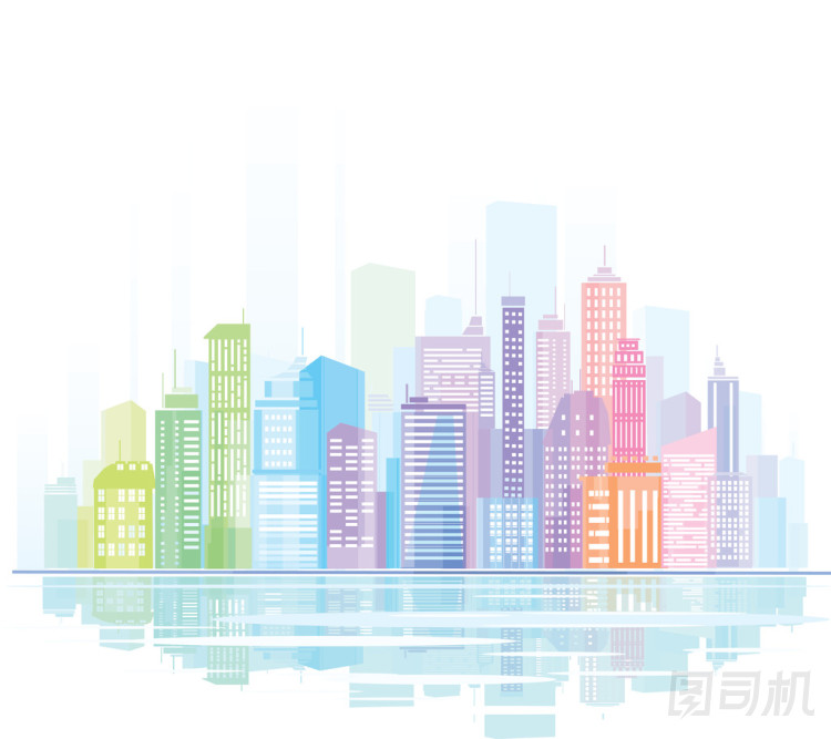 多彩的城市全景.圖片
