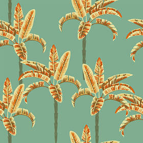 棕榈树无缝图案抽象色。热带壁纸