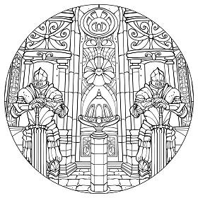 骑士守卫大教堂的神殿