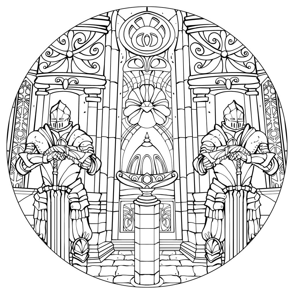 骑士守卫大教堂的神殿