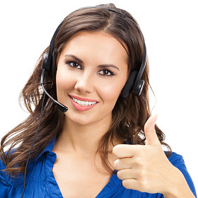 支持电话运营商与手势竖起大拇指