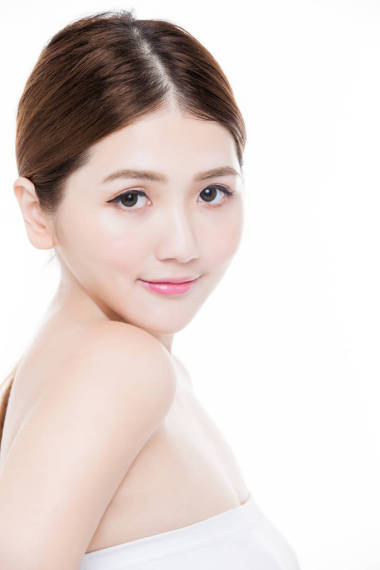 美容護膚婦女的白色背景圖片