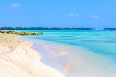 在太平洋島嶼海和海洋的圖瓦盧島天堂海灘藍(lán)色瀉湖