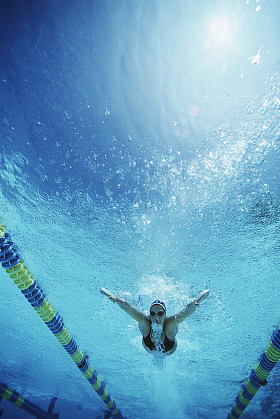 专业女子游泳运动员练习图片