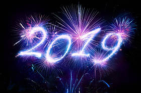 新年快乐2019与烟花