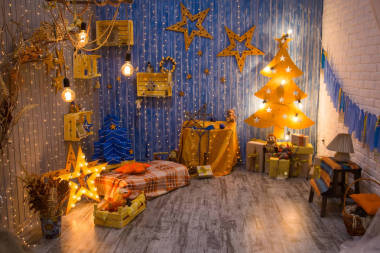 圣誕節(jié), 新年, 假日模糊背景