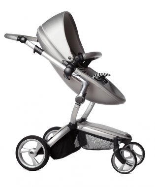 孤立在白色背景上的婴儿车