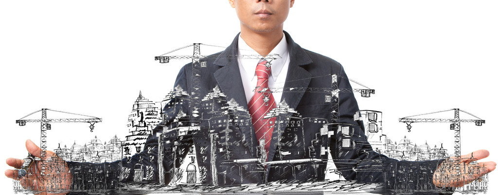 建筑施工上白草绘照片 建筑施工上白草绘照片