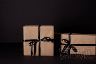 黑色表面包裝禮品盒, 黑色星期五概念