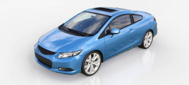 藍(lán)色小跑車跑車。3d 渲染圖片