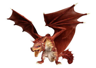 3d 渲染的孤立的白色背景上的紅色幻想龍