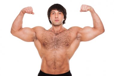 有魅力的肌肉人隔离照片