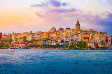 土耳其伊斯坦布爾城市景觀與Galata塔