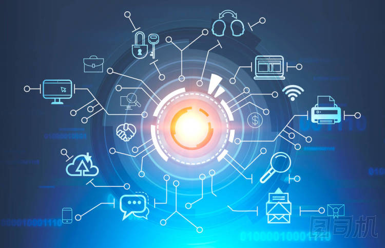 業(yè)務通信圖標圍繞 hud 與深藍色背景與代碼行。高科技理念。3d 渲染色調圖像雙曝光