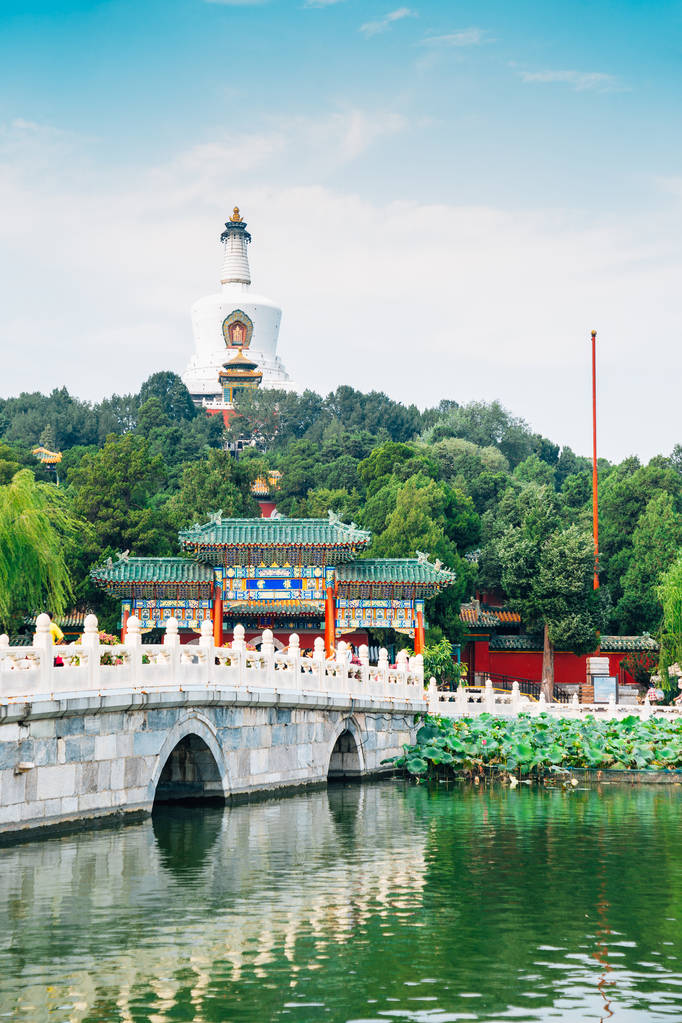 北京北海公园传统花园湖, 中国