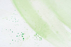 抽象绿色水彩画背景与飞溅