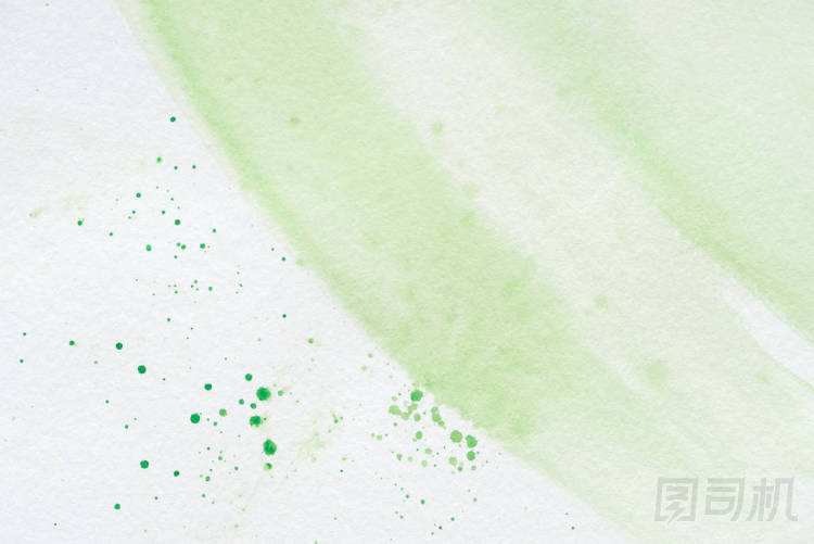 抽象綠色水彩畫背景與飛濺