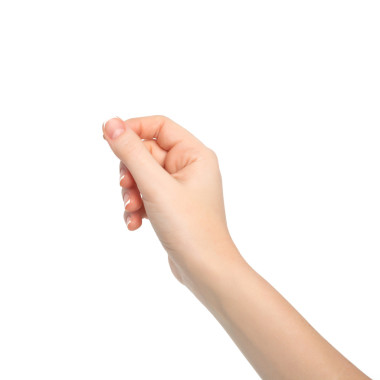 孤立的女人只手握住一個(gè)對象