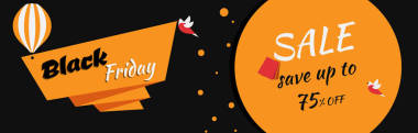 网站标题或横幅设计节省高达75%的报价黑色星期五销售