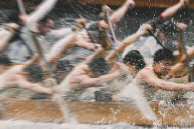 香港端午節(jié)期間賽龍舟的運(yùn)動(dòng)模糊