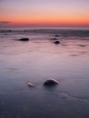 夕陽海上灣