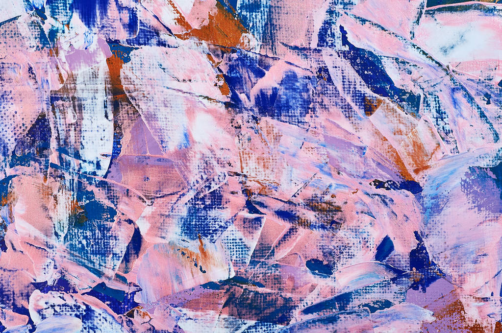 手绘油画。抽象艺术背景。画布上的彩色纹理丙烯酸绘画。艺术品的碎片。现代艺术