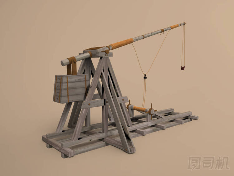 一個中世紀的投石機的3d 例