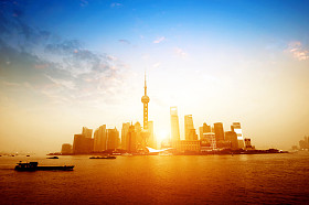 中国上海日出景