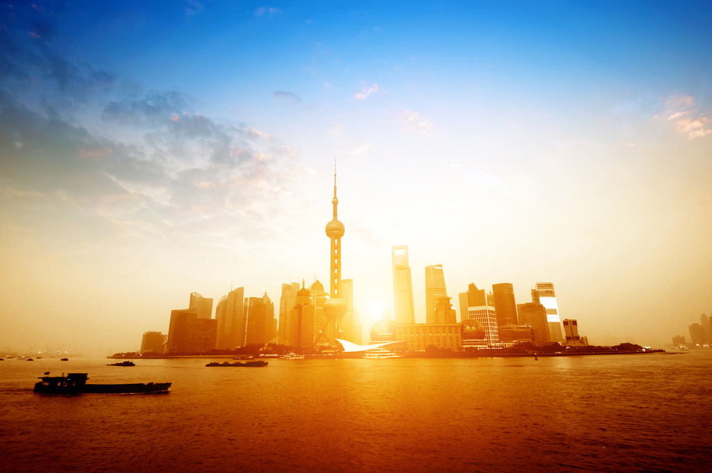中国上海日出景