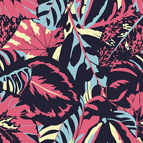 抽象构成多色叶子无缝的向量背景