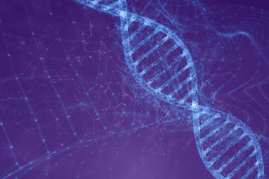 抽象數字式 dna 分子在未來主義的例證背景. 