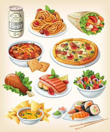 傳統(tǒng)食物圖標(biāo)集.圖片