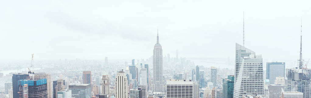 纽约城市建筑的全景, 美国图片