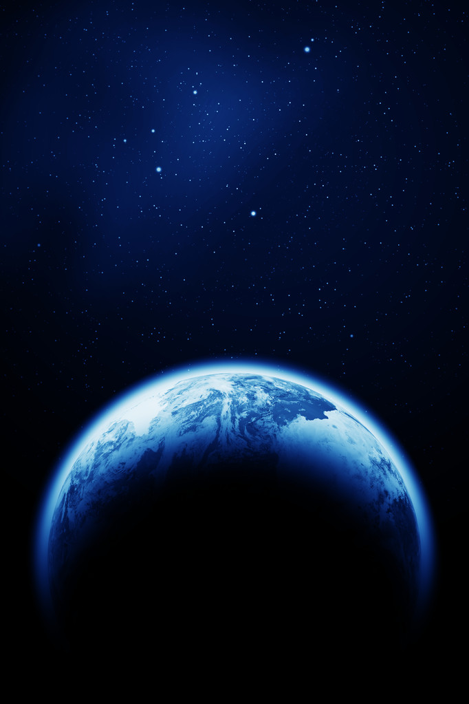 空间天空。地球纹理的由美国国家航空航天局装备此图像