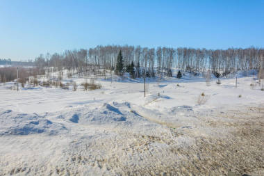冬天森林附近的雪山圖片