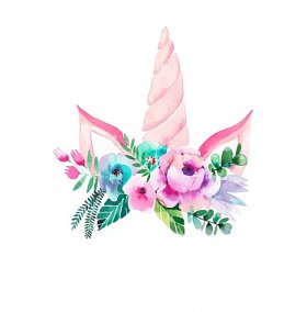 明亮美丽的春天可爱可爱的仙女独角兽与睫毛在花卉招标皇冠水彩手插图完美的贺卡, 纺织, 背景