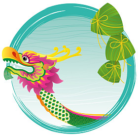 龙小船节日背景