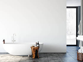  浴室内饰。墙体模型。墙面艺术。3d 渲染, 3d 插图