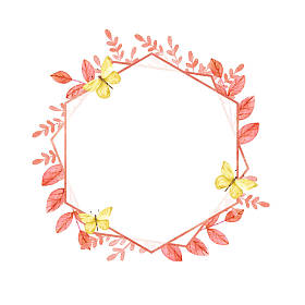 活珊瑚水彩卡模板设计与叶子。婚礼邀请的插图, 保存日期或问候设计。春天或夏天, 为您的文本提供空间