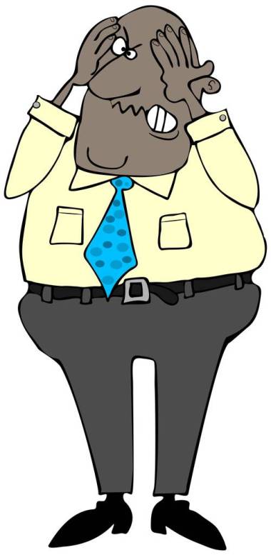 一個(gè)嚴(yán)重的黑人舉到他的頭上的插圖