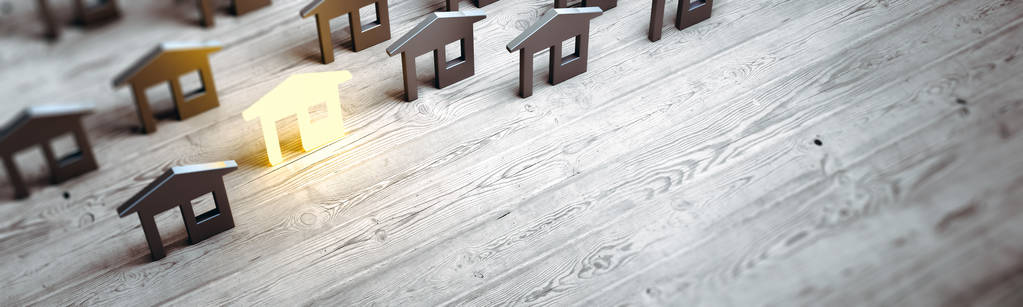 房屋销售概念3D渲染