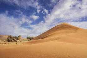 在纳米比亚纳米比亚沙漠, 非洲的 sossusvlei 盐锅, 高红色沙丘