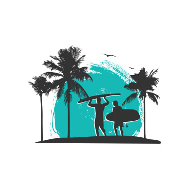 冲浪主题矢量设计图片