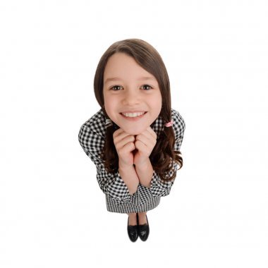 年輕的女孩看著欽佩圖片