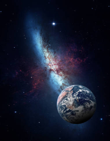 太阳系的行星在太空中星系的背景下