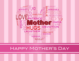 母亲一天词云贺卡图片